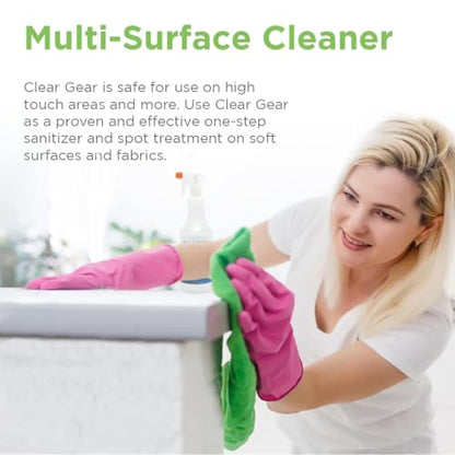 Clear Gear Gym Disinfectant Mat Cleaner, and Gym Equipment Deodorizer for Sports Equipment and Fitness Centers - EPA-Registered, Hospital Grade Disinfectant, Made in USA - (4) 1 Gallon Bottles - size: 128 Fl Oz (Pack of 4)