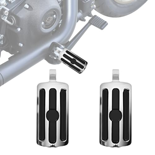 Motorcycle Foot Pegs, Passenger Foot Peg Male-Mount Aluminum Footrest Pedal Fit for Harley Street Glide Road King Road Electra Glide Sportster 883 1200 Dyna Softail (Chrome) - color: 2#Chrome
