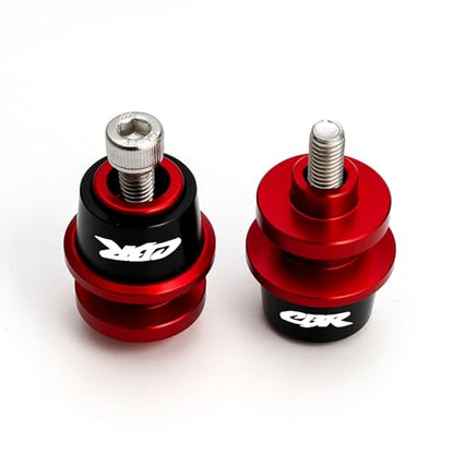MOWOK Fit for CBR 600RR 1000RR CBR150 CBR100F CBR1000RR CBR600RR CBR1100XX CBR400RR CBR400F CBR450SR CBR900RR CBR954RR Motorcycle Swing Arm Spools Sliders M8 SwingArm stand screws (Red) - color: Red