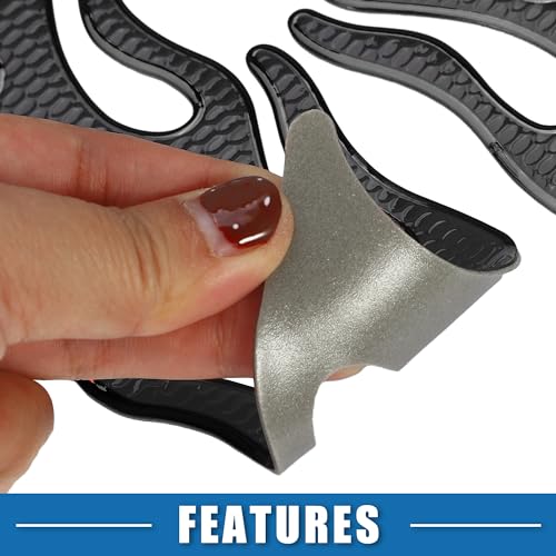 Universal 3D Motorcycle Gas Tank Decal 10.12''x4.80'' Gas Tank Protector Sticker Fuel Oil Gas Tank Pad Protector Sticker Decal PVC Rubber Black - color: Black