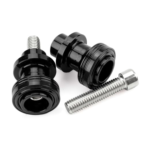 M8 Swingarm Spools Sliders, CNC Billet Aluminum Universal Paddock Rear Stand Screws Bobbins, Fits for CBR600RR CBR1000RR, GSXR600/750/1000, ZX6R ZX10R Z650 Z900, SV650,S1000RR– 2 PCS (Black) - color: Black