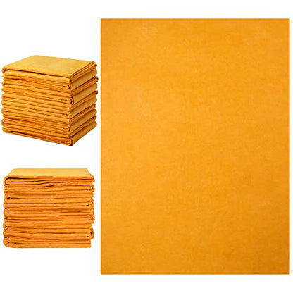 10 Pack 20" x 27" Shammy Cloths Absorbent Chamois Towel for Car Drying German Shammy Cloth Bulk Machine Washable Reusable Multi Purpose Orange Towels Anti Scratch for Home Car Pet Wash
