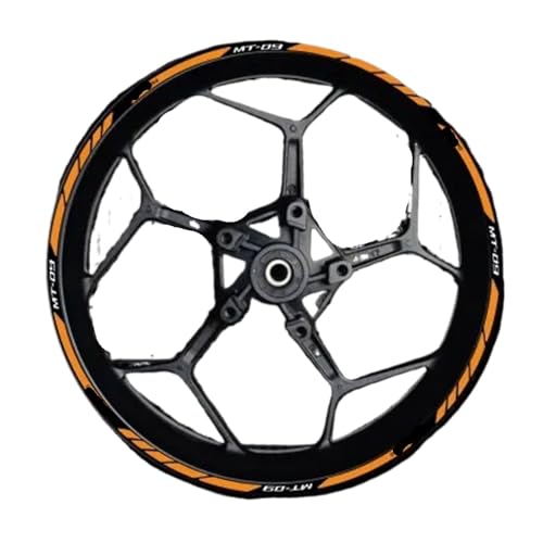 Wheel Stickers for Ya&maha for MT-09 for MT09 for MT 09 Motorcycle Reflective Wheel Sticker Rim Stripe Tape Decal Waterproof Accessories Decals(Color 12) - color: Color 12
