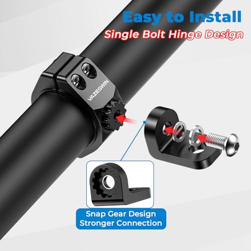 VAZESWIN 2PCS Thickened UTV Whip Light Mount, Solid Aluminium Alloy UTV Flag Mount, Heavy Duty Light Bar Mounting Bracket 360° Rotation Adjustable Roll Bar Clamp for 1.5"/1.75"/1.85"/2"/2.1" Roll Cage