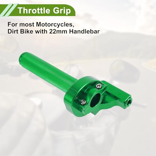 22mm Throttle Grip with 120cm White Throttle Cable 1 Pair of Convex Green Handlebar Covers Plastic Aluminum Alloy Motorcycle Throttle Grip Green - color: Green