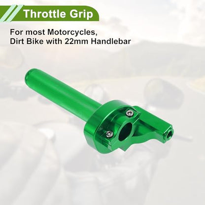 22mm Throttle Grip with 120cm White Throttle Cable 1 Pair of Convex Green Handlebar Covers Plastic Aluminum Alloy Motorcycle Throttle Grip Green - color: Green