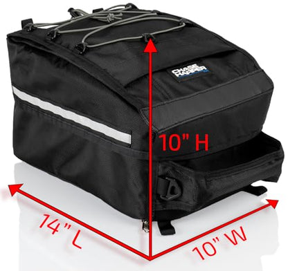 Chase Harper USA Motorcycle Tail Trunk Helmet Bag - Converts to Backpack for Easy Carry - Water-Resistant, Tear-Resistant, Industrial Grade Ballistic Nylon with Adjustable Strap Mounting System - size: Strap Mount