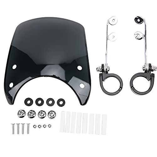 Motorcycle Headlamp Fairing 180 Degrees Adjustable Motorbike Wind Deflector Universal for 38‑41mm/1.5‑1.6in Front Fork (Black)
