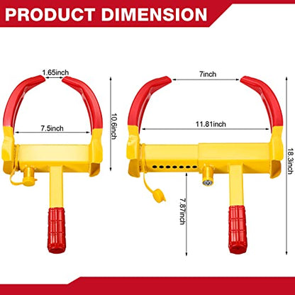 Aoriher Wheel Lock for Cars, Heavy Duty Trailer Wheel Lock Universal Security Anti Theft Tire Clamp for Vehicles Boot Camper SUV ATV Boat Motorcycle Deterrent(6 Pcs)