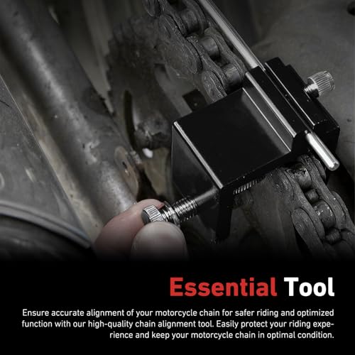 Chain Alignment Tool, Quick & Accurate Metal Chains Adjustment Tool, Rust-proof Metal Professional Chain Straightener, for Motorcycles, Scooters, Bike, ATVs, Mopeds (Black) - color: Black