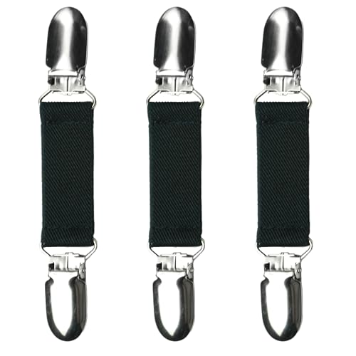 Classic Mitten Clips (3-Pack) — Heavy-Duty Glove Keepers, Cinch Clips for Skiing, Work, Dress; Fabric-Safe Plastic Insert (Black, 1 inch) - color: Black, size: 1 inch