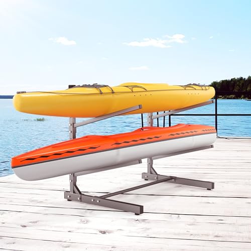 TORACK Garage Floor Kayak Storage Rack, Heavy-Duty Freestanding Metal Kayak Storage Stand - style: 2-tier