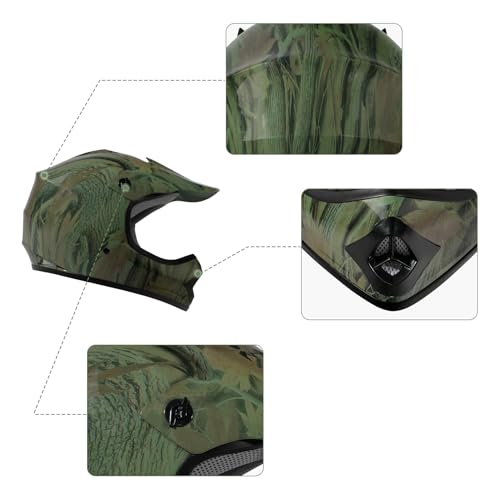 SLMOTO Youth Kids Motocross BMX MX ATV Dirt Bike Helmet Full Face Offroad Motorcycle Dirt Bike DOT Approved Helmet Medium Style #1 - color: Maple Leaf, size: Medium