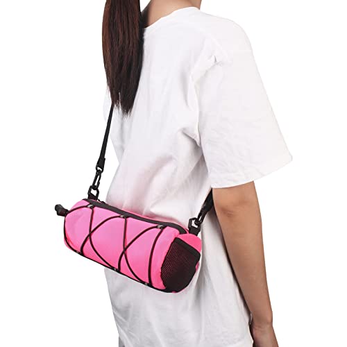 KOSIBATE Bike Handlebar Bag - Bicycle Front Bag with Shoulder Strap, Mountain & Road Bike Accessory, Pink - color: Pink