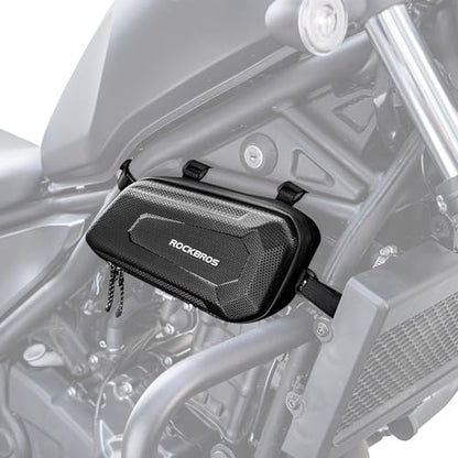 ROCKBROS Motorcycle Crash Bar Bags EVA Hard Shell Waterproof Dirt Bike Tool Bag - color: Black-right