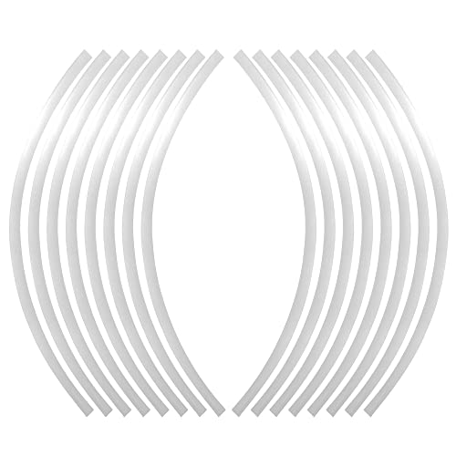 X AUTOHAUX 16pcs Fit 17" Wheel Motorcycle Car Bike Wheel Rim Sticker Strips Reflective Stripe Tape Reflector Silver Tone - color: White