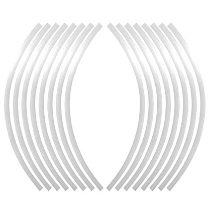 X AUTOHAUX 16pcs Fit 17" Wheel Motorcycle Car Bike Wheel Rim Sticker Strips Reflective Stripe Tape Reflector Silver Tone - color: White
