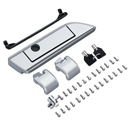 Moto Onfire Barracuda Silver Tour Trunk Luggage Latches Hinges Fit for AB Harley Touring Razor Chopped King Tour Trunk Luggage - color: Barracuda Silver
