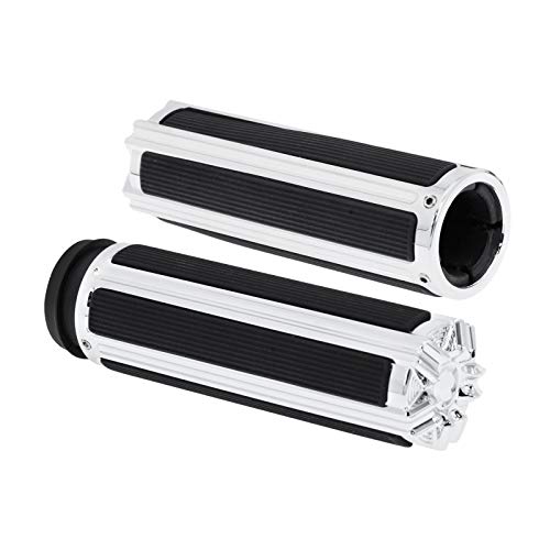1" Electronic Throttle Defiance Handlebar Grips 25mm Hand Grips Fit for Harley Touring Street Glide Road King Road Glide Electra Glide - color: #4 Chrome