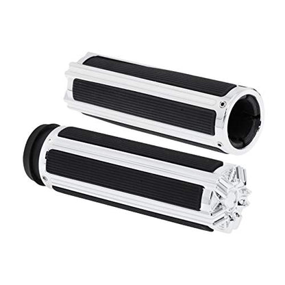 1" Electronic Throttle Defiance Handlebar Grips 25mm Hand Grips Fit for Harley Touring Street Glide Road King Road Glide Electra Glide - color: #4 Chrome