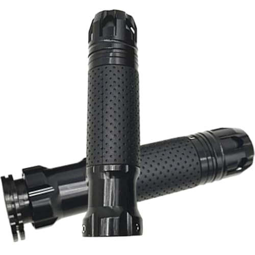 Riloer Motorcycle Handlebar, Non-Slip Hand Grips, Compatible with Motorcycles with 7/8 inch (22MM) Handlebars, 2 PC - color: Black