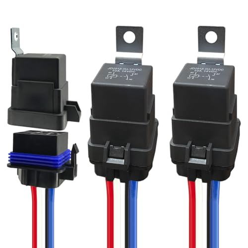 4Pin 12V 40/30 Amp Waterproof Relay Switch Harness Set - 12V DC 4-Pin SPDT Automotive Relays 14 AWG Hot Wires(3Pcs) - size: 3PCS