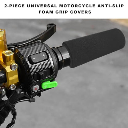 2 PCS Foam Handlebar Grips, Anti-Slip Motorcycle Bar Grip Comfortable Handle Covers, Anti-Vibration Handlebar Sleeve Universal Sponge Grips for Bicycle Motorbike Scooter