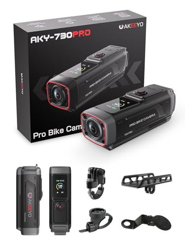 AKEEYO AKY-730Pro 4K Motorcycle/Bike Dash Cam,60FPS Action Camera with EIS Stabilization,1.14" Touchscreen, Built-in GPS, IP66 Waterproof, Up to 6 Hours of Battery Life,Loop Recording,Parking Monitor