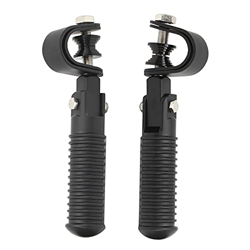 Motorcycle Foot Peg, Pair of Universal Motorcycle Highway Bar Footpegs Clamp Mount Footrest Pedals for 25mm 1in Engine Crash Bar Guard (Black)