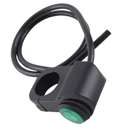 Qiilu 12V 1 1/8' Black Handlebar Switch, Push Button, Manual Operation, IP65 Waterproof