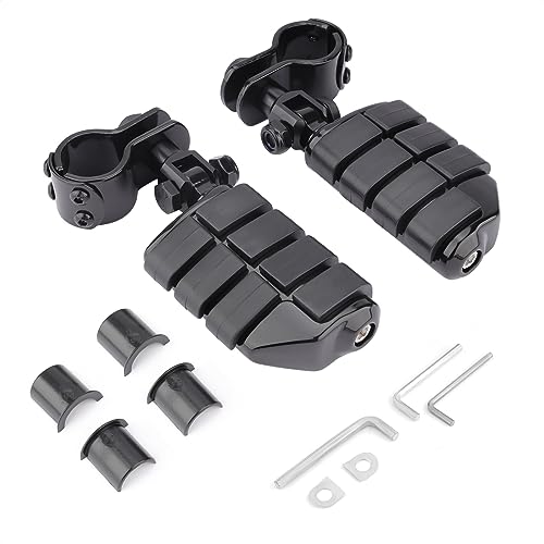 Motorcycle Highway Foot Pegs, Highway Footrest Fit for Harley Touring Yamaha Honda Suzuki Kawasaki 25mm 32mm 34mm Engine Guard (‎Gloss Black) - color: Gloss Black