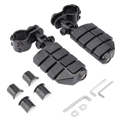 Motorcycle Highway Foot Pegs, Highway Footrest Fit for Harley Touring Yamaha Honda Suzuki Kawasaki 25mm 32mm 34mm Engine Guard (‎Gloss Black) - color: Gloss Black