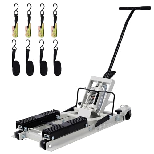Hydraulic Motorcycle Lift Jack, 1500 LBS Capacity ATV Scissor Lift Jack, Portable Motorcycle Lift Table with 4 Wheels, Hydraulic Foot-Operated Hoist Stand (Gray) - color: Gray