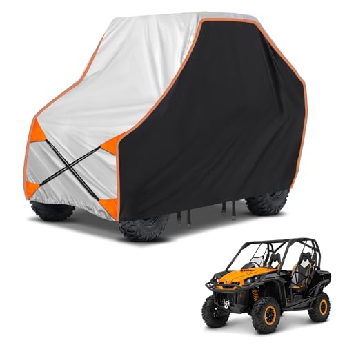 NEVERLAND UTV Cover 2 Seater Waterproof - Upgrade Windproof Design for Side By Side Cover Compatible with RZR Polaris Ranger Yamaha Rhino Can-Am Commander Defender Honda Pioneer (126" x 71" x 77") - size: 126 x 71 x 77 inch