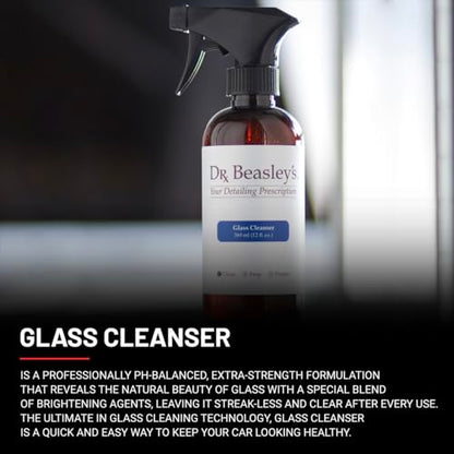 Dr. Beasley's Glass Cleanser for Autos - Extra Strength, pH Balanced, Cuts Through Messes, No Streaking or Residue, Enhanced Clarity, Fast Dry, 12 Fl Oz - size: 12 Fl Oz (Pack of 1)
