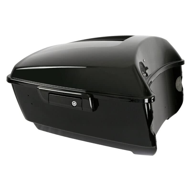 TCMT 13.7" King Motorcycle Trunk Box Black Latches Backrest Top Luggage Rack Set Fit For Harley 2014-2025 Touring CVO Road King Road Glide Street Glide Electra Glide Pack - color: Set A#2