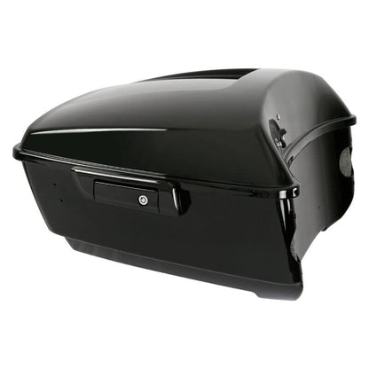 TCMT 13.7" King Motorcycle Trunk Box Black Latches Backrest Top Luggage Rack Set Fit For Harley 2014-2025 Touring CVO Road King Road Glide Street Glide Electra Glide Pack - color: Set A#2