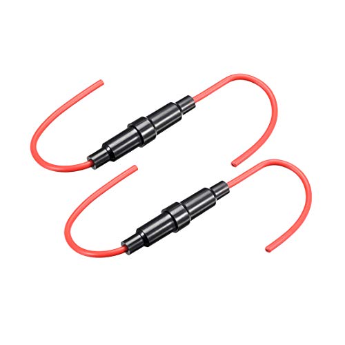 uxcell Inline Screw Type Fuse Holder 16 Gauge AWG 2Pcs for 6mm x 30mm Tube Fuse - size: 16 AWG