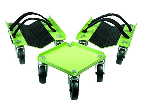 Snowmobile Dolly Heavy Duty Carries up to 1500 lbs (682 kg) V-Slide with 2.5” Nylon Swivel Casters Rubber Pad Protecting Skis and 2 Pairs of Heavy Duty Straps Firmly Attaching on Skis KF2014
