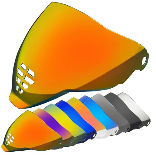 YMTSGEA Airflite Helmet Visor Replacement for IC-06.Motorcycle Helmet Shield Windshield Sunshield PC Lens UV Protection Compatible with Airflite IC-06 (Revo Deep Red) - color: Revo Deep Red