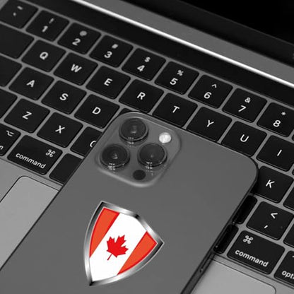 Canada Flag Decal Sticker - Canadian Flags Shield Shape Reflective Vinyl Car Stickers - for Car Window Bumper Laptop Waterproof Sticker (5Pcs) - color: Canada