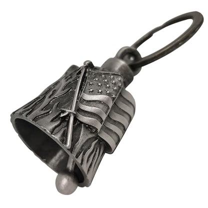 Dream Apparel Motorcycle Bell Guardian Angel Drive Away Gremlin, Biker Bell for Men Women Rider Riding, Good Luck Gift - style: Usa Flag