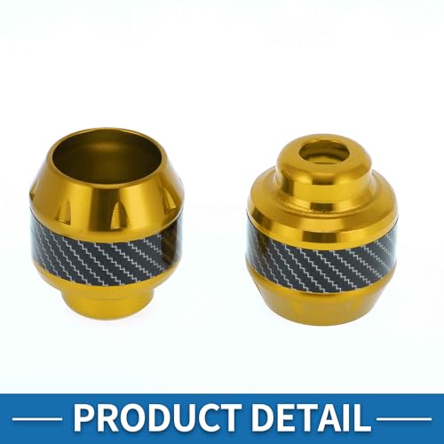 Motorcycle Frame Sliders Falling Protection Wheel Crash Protector Scooter Moped Aluminum Alloy Gold Tone 2 Pcs - color: Gold Tone