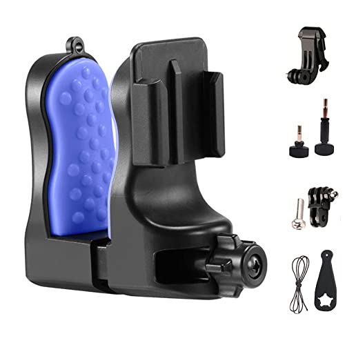 QKOO Motorcycle Helmet Chin Clamp Mount for GoPro Hero 13, 12, 11, 10, 9, 8, 7, 6, 5, 4, Session, 3+, 3, 2, 1, Hero (2018), DJI Osmo Action, AKASO, SJCAM, Action Cameras