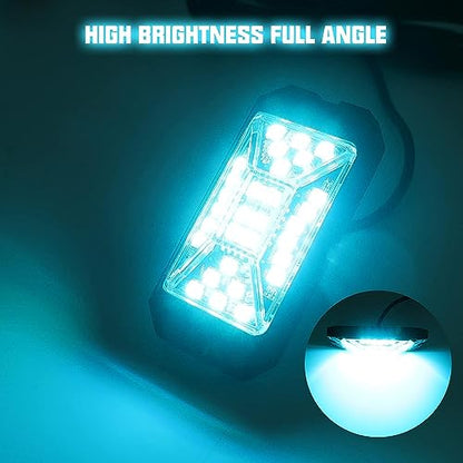 SUNPIE 4 Pods RGBW Rock Lights – Full Beam Angle, 30 High Power Chips, Aluminium Housing, Mounting Pads Included, IP67 Waterproof, Music Mode Underglow Lights, Fits Trucks, SUV, ATV, UTV, Boats - size: 4Pcs