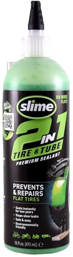 Slime 10193 Tire and Tube Sealant Puncture Repair Sealant, 2-in-1, Premium, Prevent and Repair, Suitable for Non-Highway Tires and Tubes, Non-Toxic, Eco-Friendly, 16oz Bottle - style: 16 oz
