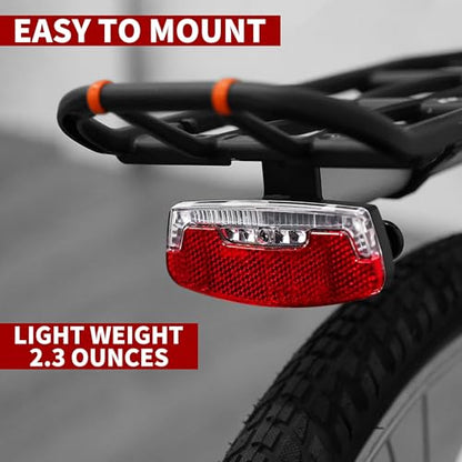 BV Bike Lights for Night Riding LED Bike Tail Light - Bicycle Light Battery-Powered/Rechargeable - Rear Bike Light Weather Resistant - Visible Up to 1500ft Bicycle Tail Light LED Bike Light - size: Rear Carrier Mount - B - Single