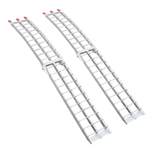 Aluminum Loading Truck Ramps, 89.8''L x 12''W 2PCS 1500 lbs Capacity Heavy Duty Motorcycle Ramps w/Load Straps, Anti-Slip Foldable Ramp for ATV UTV Lawnmower Tractor