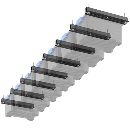 EVERHANGER Ceiling Storage Rack, Heavy Duty Overhead Storage Rack for Garage, Adjustable Ceiling Bin Storage System, 8 Sets for 7 Bins, 16 Inch - style: For 7 Bins