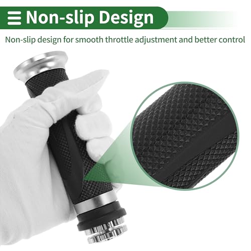 7/8" 22mm 15/16" 24mm Motorcycle Hand Grips Cover Kit Non Slip Rubber Handlebar End Grips for Motorcycle Scooter Bicycle ATV Silver Tone - color: Silver Tone
